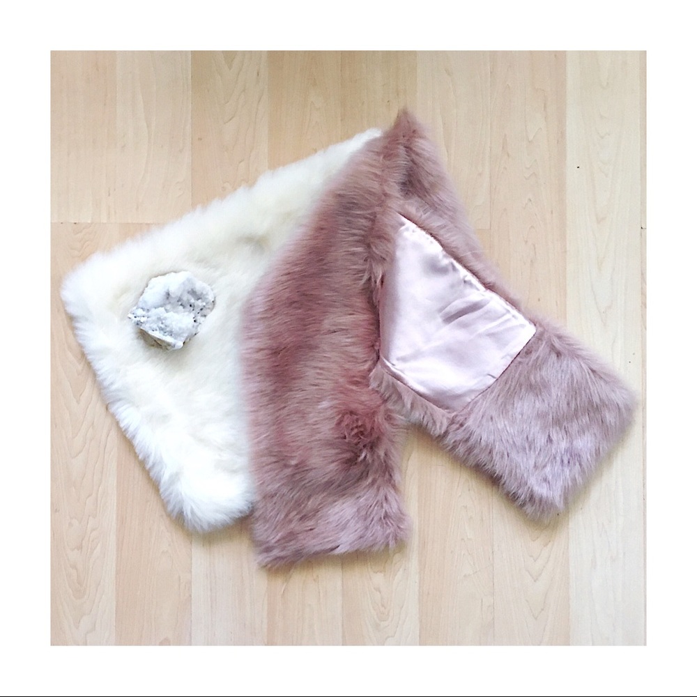 NWT ASOS Pink Faux Fur Scarf